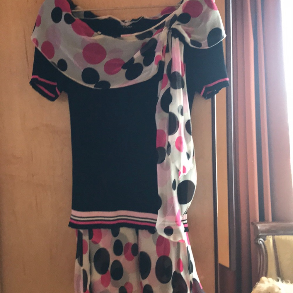 Escada two piece suit. Polka dot pattern.